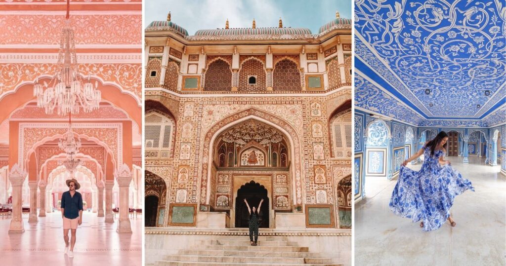 tourists explore the newly listed airbnb rental, City Palace Of Jaipur in india