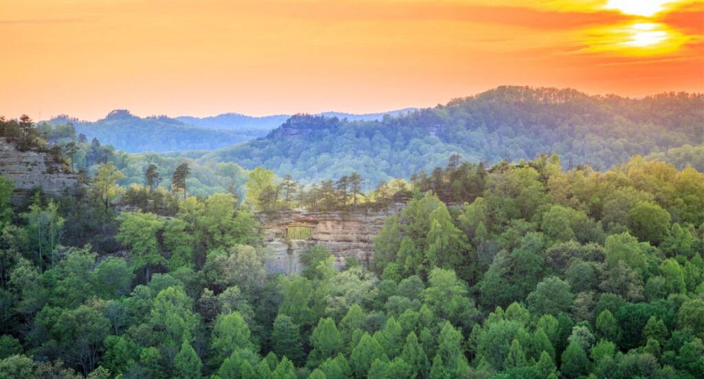 Double Arch rock formation at Red River Gorge
