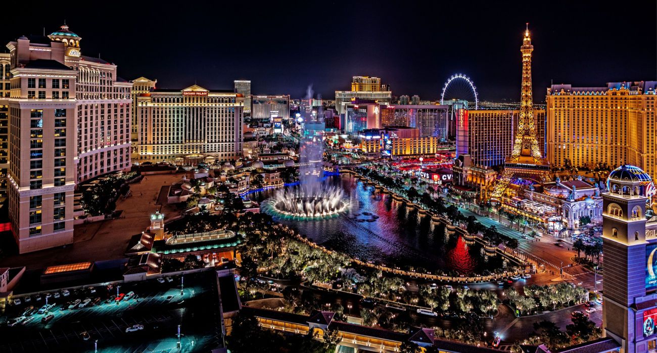 vista panorâmica da Las Vegas Strip