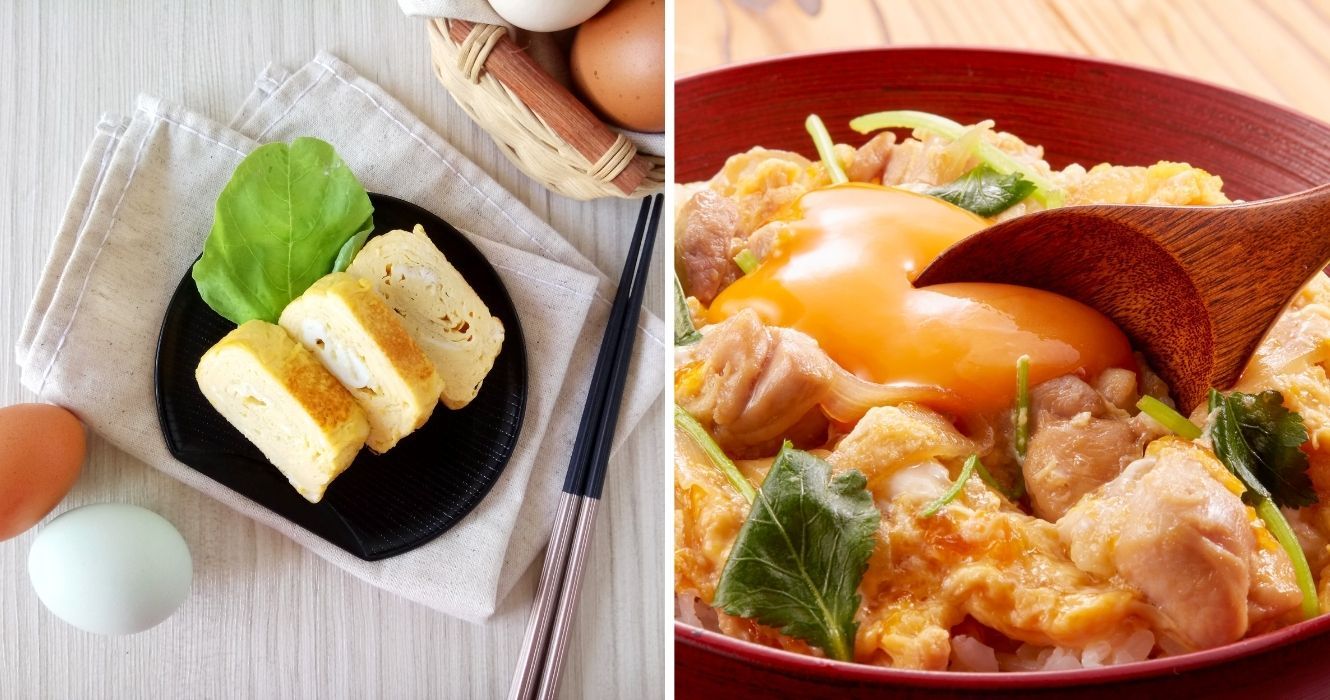 pratos de ovos asiáticos tradicionais