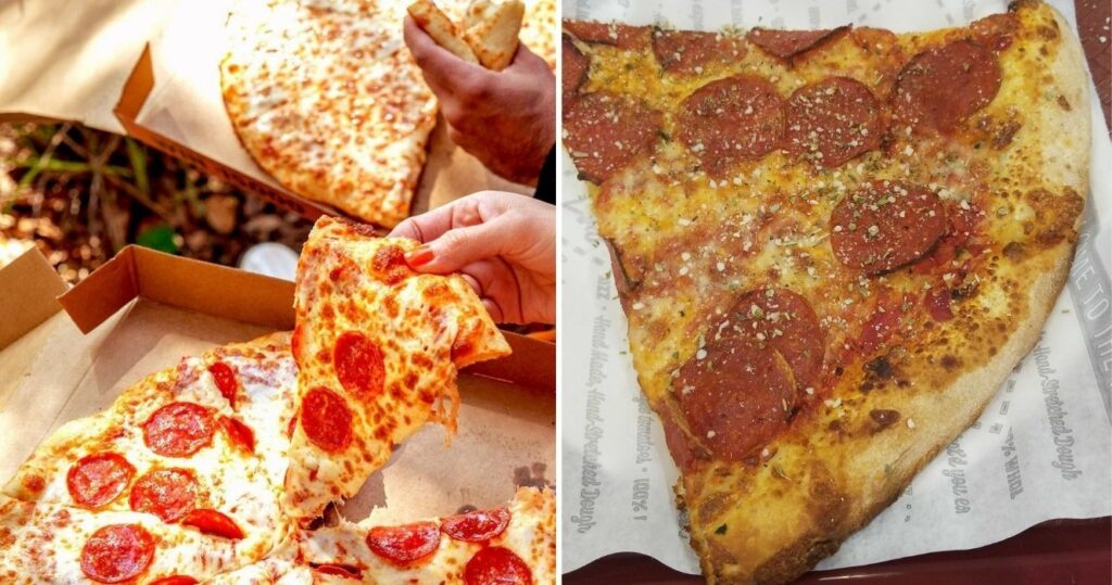 pizza from little caesars, pizza from sbarro