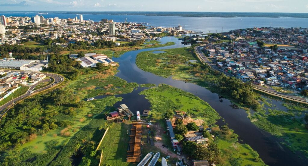 Aerial view of the city of Manaus