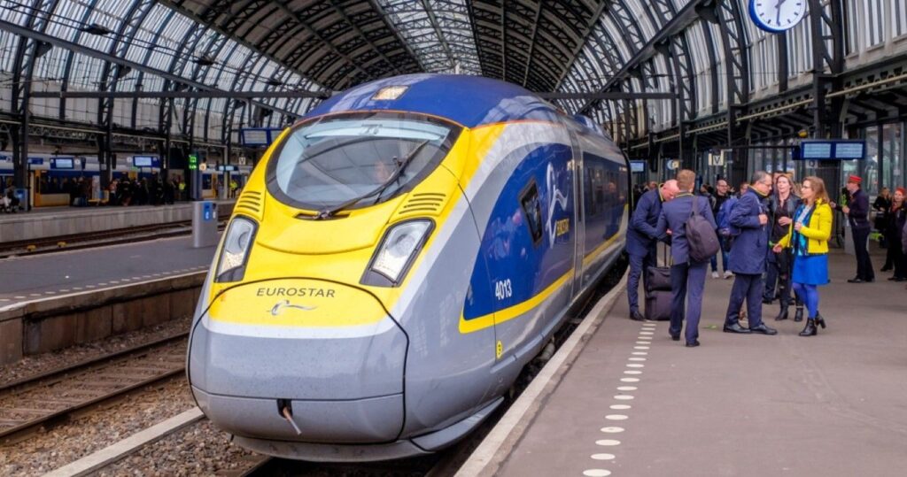 Eurostar international train in Amsterdam