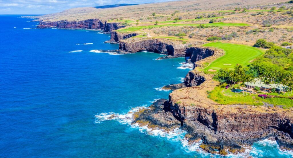 Aerial view of Lanai, Hawaii