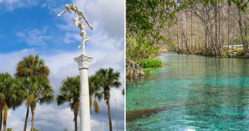 the fountain at weeki wachee, a spring river at weeki wachee