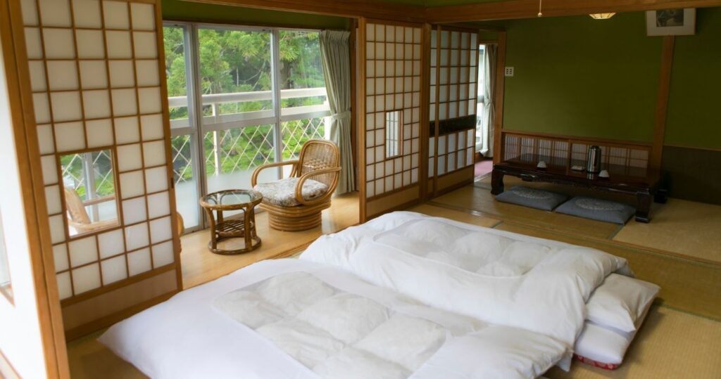 a room at a traditional ryokan in japan