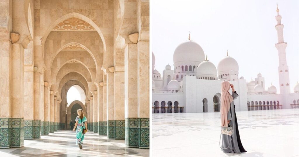 people visit the mosques in the middle east